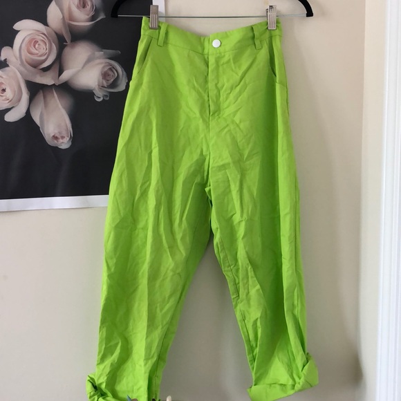 neon green pants - Picture 1 of 5